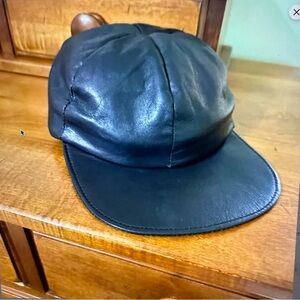 MacClay Black Leather Cap